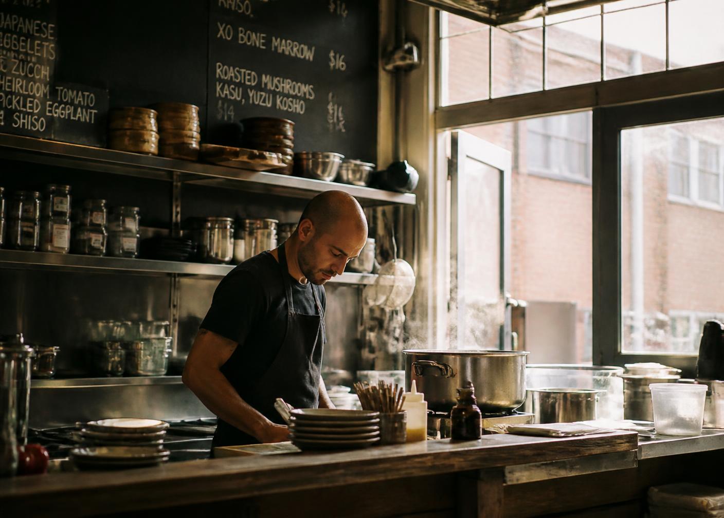 Small business owner working in a Melbourne kitchen